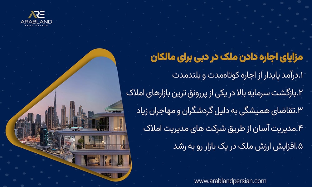 مزایای اجاره دارن ملک در دبی
